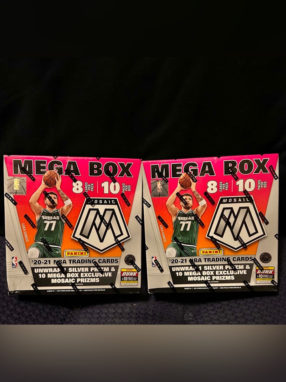 Panini 2020-21 Mosaic Bascketball Cards Mega Box TWO NEW SEALED BOXES 160 CARDS